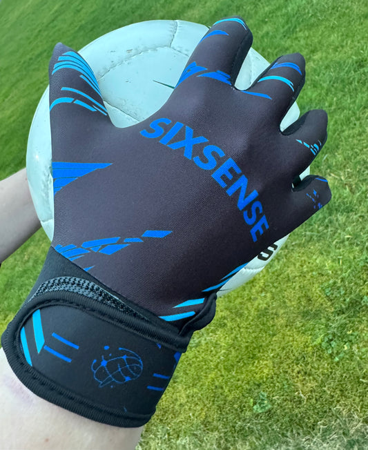 Black w/Blue Graphic GAA Gloves