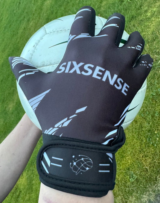 Black w/White&Grey Graphic GAA Gloves